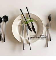 blue stainless steel knife and fork spoon retro dessert spoon western cutlery steak table knife salad fork