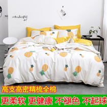 Cotton four-piece set 100%cotton high branch high density combed cotton active simple pastoral double early summer new bedding