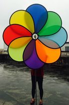 Diameter 1 meter super big windmill wedding decoration handmade eight leaf color petals big windmill scenic garden advertising decoration