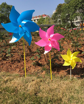 40cm hexagonal monochrome solid pole windmill outdoor scenic area garden planting ground windmill decoration activities gifts