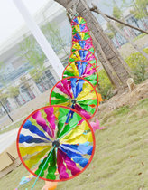 Pull rope disc laser bright color paper windmill outdoor hanging decoration Farm advertising Kindergarten school layout