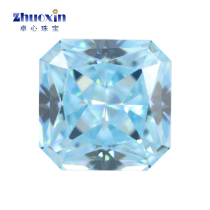 Positive Square Chamfers Light Sea Blue Ice Blossom Cut Zircons Nude Stone Ice Blue Reynne Artificial Small Octagonal High Carbon Drill