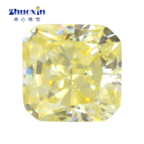 Goose Yellow Square Reverse Chamfered Ice Blossom Cut Zircon Bare Stone Reynn Artificial Small Octagonal Amber High Carbon Drill