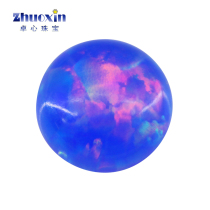 Round flat bottom vegetarian surface blue artificial Europostone OPAL Oper Ausper Australia Po ring ground inlaid bracelet main stone#5B1