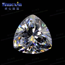 Fat Triangle Zircon Naked Stone Withdrawal Face Fat Triangle White Spire Base Artificial CZ Gem Ring Jewelry Diamond DIY