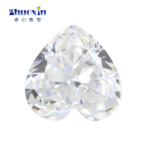 Ice Blossom Cut White Peach Hearts Love Heart-shaped Bottom Zircons Nude Stone Withdrawal Face Ice Overdraft High Carbon Drill Heart-shaped Broken Ice Cuts