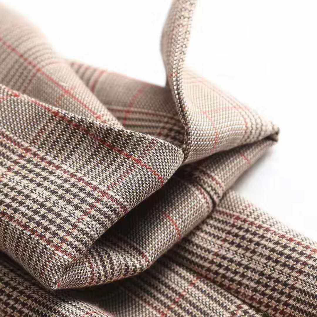 港味格纹西装女2018初秋季新款复古中长款双排扣羊毛百搭女装外套