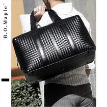 BOMaple high-end woven tote bag mens fashion business casual large capacity luggage bag Korean version briefcase