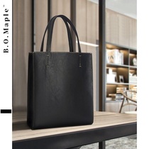 BOMaple Japanese tote bag mens fashion brand large size zi bag crazy horse skin commuter bag shoulder tote bag
