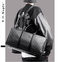 BOMaple 2022 Large capacity mens new travel pack trendy cross-pack Korean version plaid hand single shoulder bag