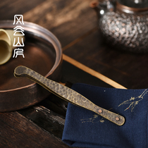 Fenggu Shanfang Japanese handmade brass tea clip Non-slip tea tweezers cup clip Retro creative tea ceremony six gentlemen