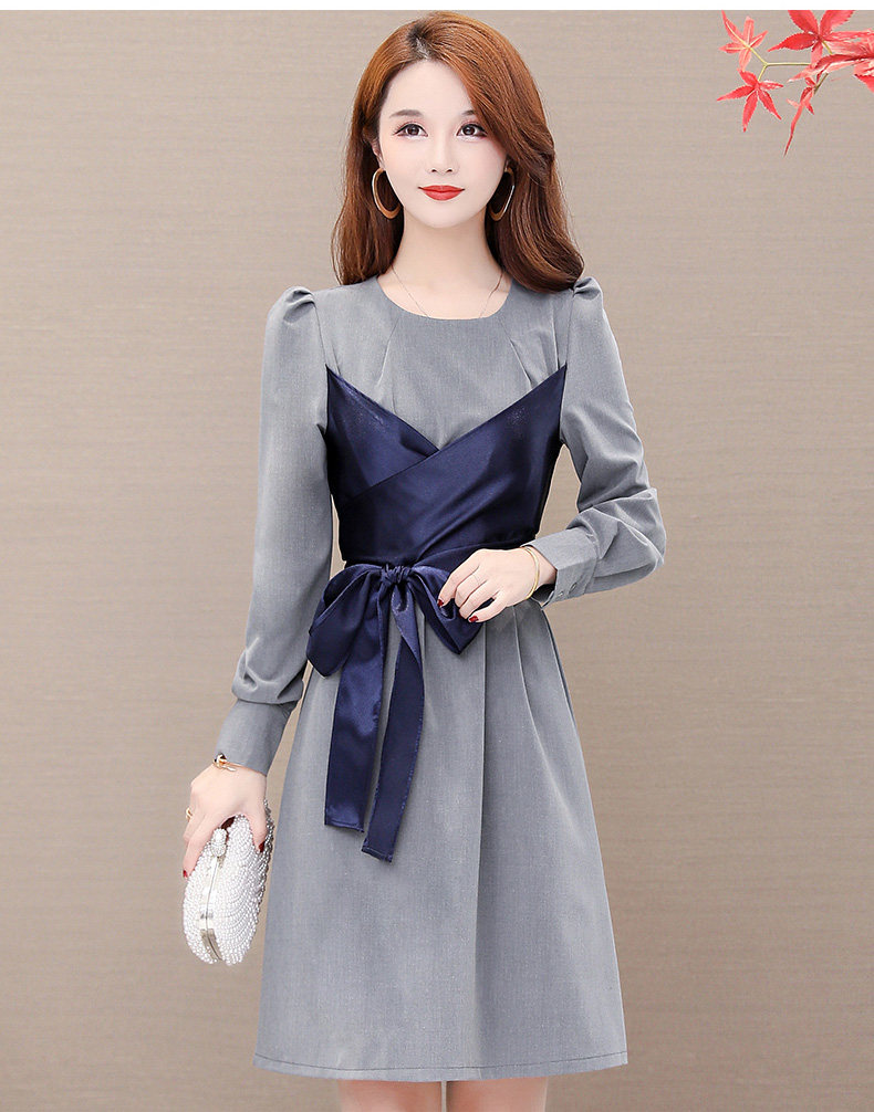 实拍 现货 2020年春季新款法式初恋假两件收腰高冷御姐风成熟裙子