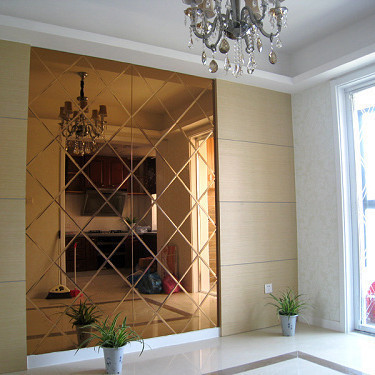 拼镜背景墙菱形茶镜灰镜超白银镜吊顶影视墙边框床头装饰镜新款