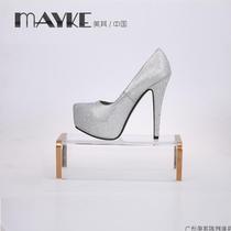 Mens bag womens bag stool High-grade mens and womens shoe stool display stand stainless steel acrylic stool display props Meiqi