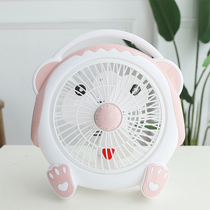 Cartoon small fan cute mini electric fan student dormitory bedside small electric fan plug-in mute table fan