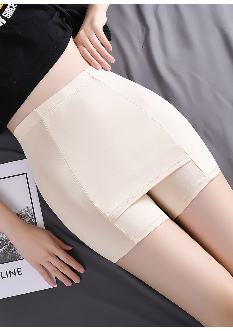 双层安全裤女防走光加遮挡三角区无痕不卷边夏薄款外穿隔层打底裤