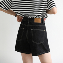 CHICVEN Oriental Fantasy brand labeling design high waist loose color color line A denim shorts female summer