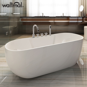 沃特玛 独立式浴缸家用成人卫生间亚克力浴盆浴池薄边 1.3-1.8米