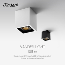 Bright-mounted spotlight LED Downlight square household cob ceiling lamp living room aisle daring lamp Nordic non-main lamp design