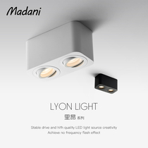 Ming-mounted Downlight led double-head mounted spotlight household non-hole square COB fighting light Nordic non-main light box