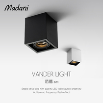 C Ming-mounted spotlight LED Downlight square household cob ceiling lamp living room daring lamp Nordic non-main lamp design