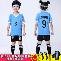Uruguay male and female adult childrens soccer suit set student kindergarten parent-child activities custom team uniform soccer jersey