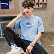 TEEK 2022 New Summer Easy Five Sleeve Men t-shirts Teen Cotton Tide Clothing Summer Clothing