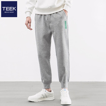 TEEK mens casual sports long pants 2022 Summer new students Teenagers Loose bunches Tide Card Sweetpants