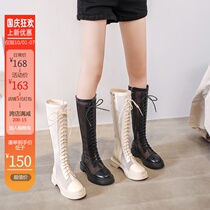 White boots children summer thin model 2021 new summer Net boots hollow cool boots explosive breathable boots