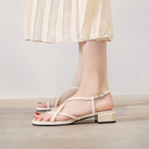 Coarse sandals women 2021 New Wild net red fairy wind Roman shoes fashion temperament seaside holiday cool