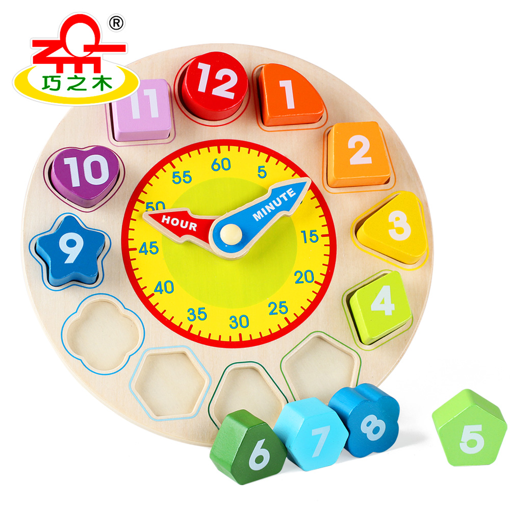 巧之木形状配对积木木制数字时钟玩具儿童生肖认知益智串珠玩具产品展示图2