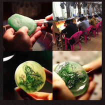 Ah Hui emerald high end raw stone design custom processing fee link before shoot please see details please do not shoot