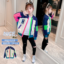 Autumn girl jacket 10-year-old female child foreign-aged Korean girl casual 7 spring and autumn 8 baseball jacket cardigan 15