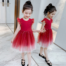 Summer 6 girls princess dress 7 children Korean version of foreign skirt 10 year old girl puffy dress baby dress 11