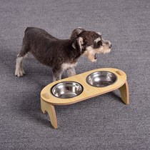 Pet Kitty Dog Food Basin Water Bowl Water Feeder Wood Minima Bowl Rack Water Basin Dog Basin Multifunction Splash