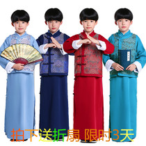Male children xiang sheng fu gown Republic gown robes fu gu zhuang childrens clothing Tang suit Chinese style costumes Hanfu