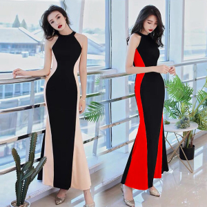 autumn new style of hanging necks goddess color  beauty dress 