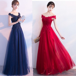 Toast bride new spring sexy shoulder slim wedding evening dress 