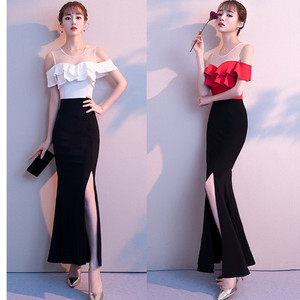 party evening dress fashion sexy dinner high summer long dress 