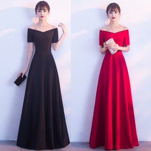 Toast dress new evening dress long Sexy one shoulder dress