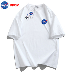 NASA联名短袖T恤男生夏季宽松时尚圆领纯棉大码美式体恤情侣学生价格比较