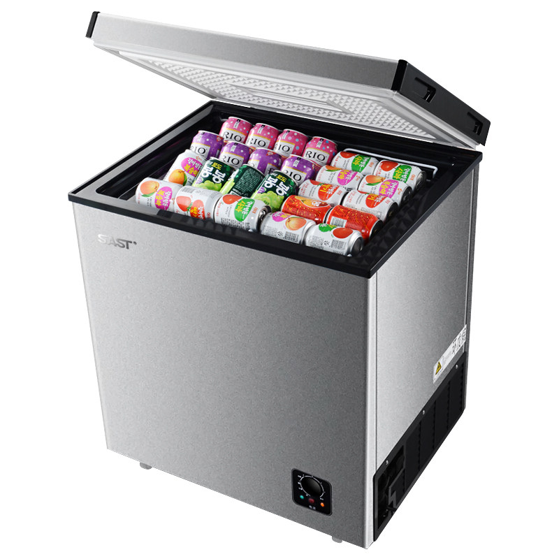 sast/先科 冰柜家用小型小冰柜迷你冷藏冷冻商用冷柜卧式冷冻柜