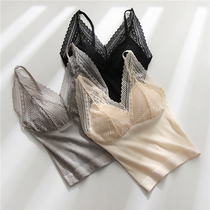 Beautiful back core bra gathers lace net red blast inside the band wire bra wire underwear outer wearing wrapped chest