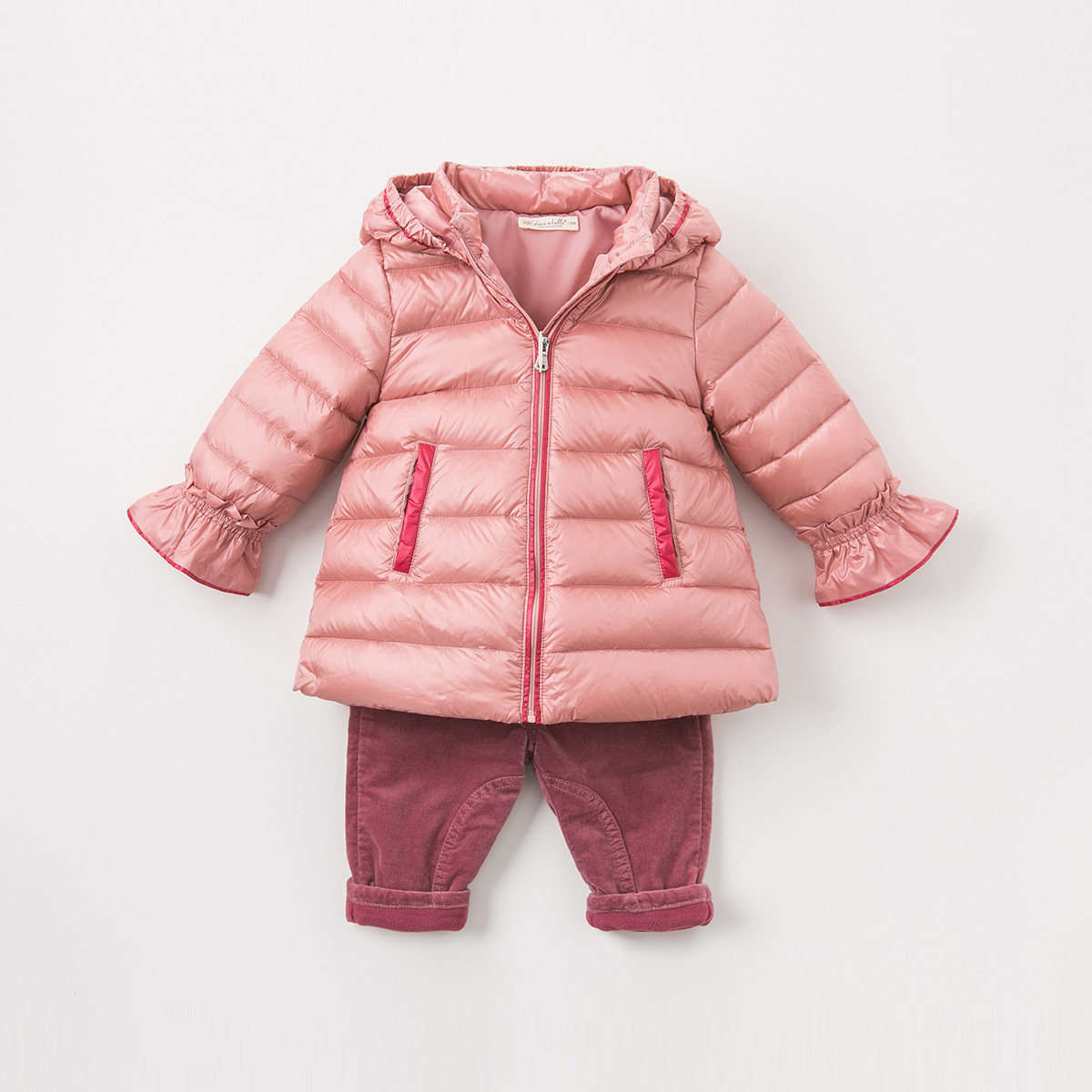 davebella戴维贝拉女童秋冬新款90绒羽绒服 宝宝羽绒服db9632