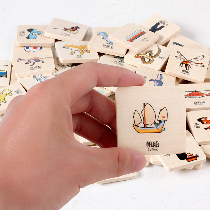 美阳阳ar技术3d儿童智能双语卡片早教互动3d多米诺骨牌4-5-6岁产品展示图4