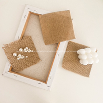 Korean ins with the same retro linen coaster aromatherapy candle pad coffee shop studio decoration photo props