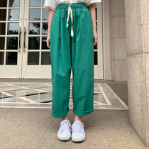Pants 2020 Summer Joker Korean version of high waist loose wide legs ankle-length pants elastic waist casual pants children