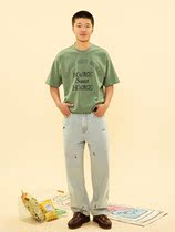 Candymade 21ss Sweet Home series Green letter printing couple round neck short-sleeved T-shirt