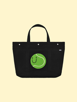 Candymade 21SS Tennis Smiley Face Series Black Simple towel embroidered canvas tote bag