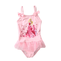 Pink ballet tutu suspenders Cute princess skirt one-piece childrens swimsuit Infant baby girl swimsuit